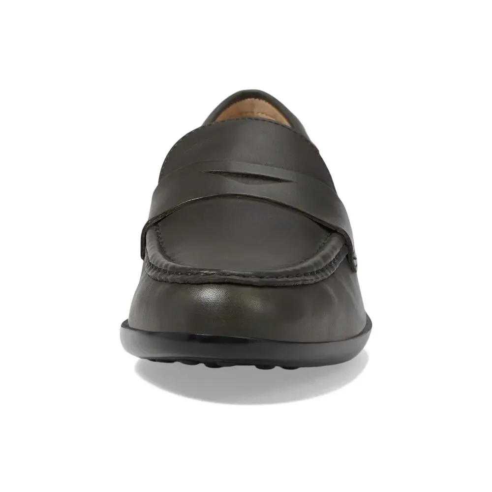 MARC JOSEPH NEW YORK LAFAYETTE - LOAFERS FOR WOMEN -GRAPHITE BRUSHED NAPPA 8 M